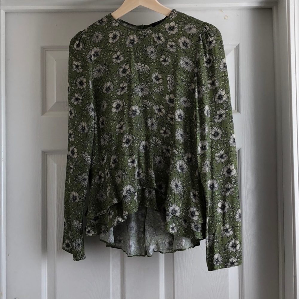 Zara /Blouse /High-low /Formal /Peplum /Green